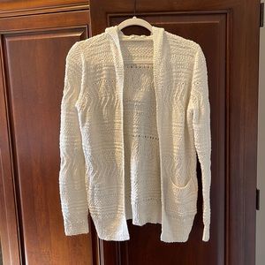 Abercrombie kids hooded white cardigan sweater size 11/12